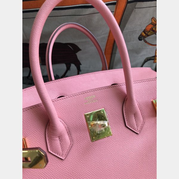 Hermes Birkin 35 cm Epsom en cuir sacs rose doré-3