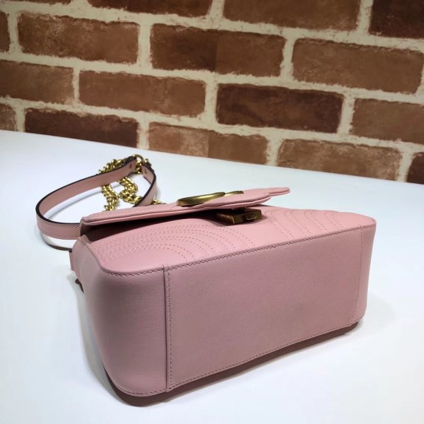 Pas cher 547260 Gucci Chevron Leather GG Marmont mini poignée supérieure-8