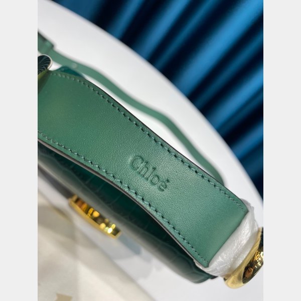 Chloé AAA + Replica 6030 Blue C Sac en effet Croco en relief-4