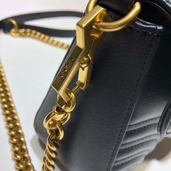 Pas cher 547260 Gucci Chevron Leather GG Marmont mini poignée supérieure-34