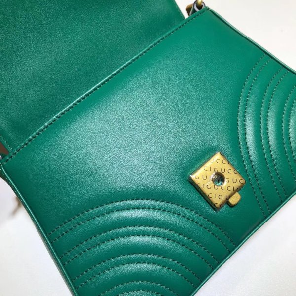 Pas cher 547260 Gucci Chevron Leather GG Marmont mini poignée supérieure-15