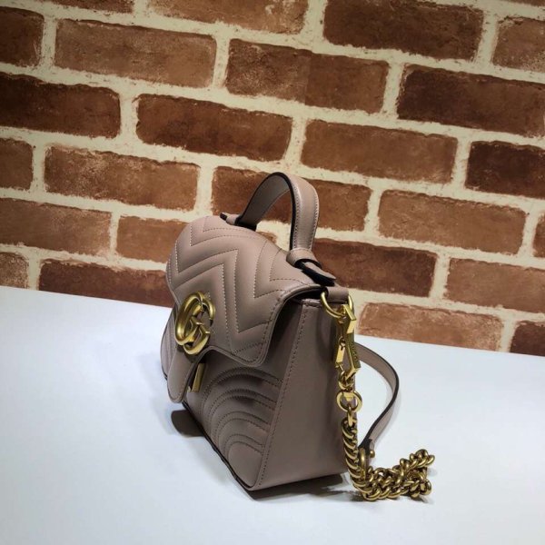 Pas cher 547260 Gucci Chevron Leather GG Marmont mini poignée supérieure-29
