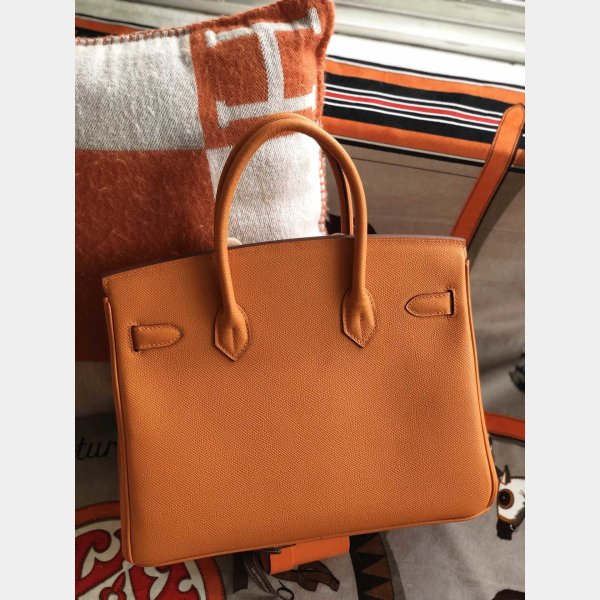 Hermes Birkin 35 cm Epsom en cuir sacs d'orange or-7