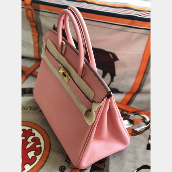 Hermes Birkin 35 cm Epsom en cuir sacs rose doré-6