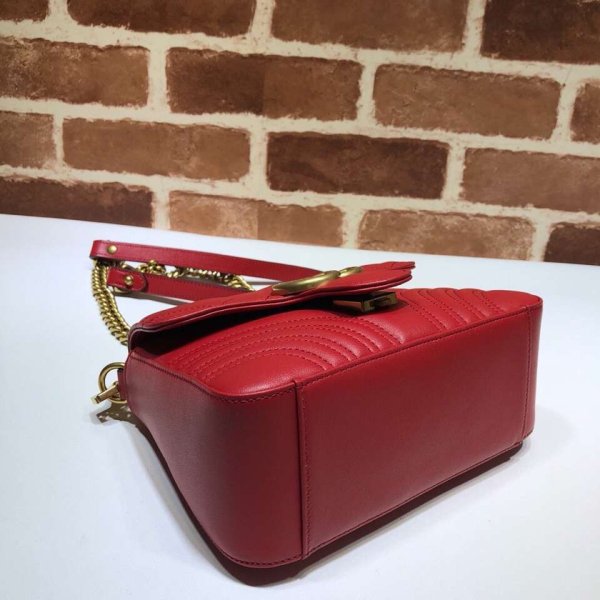 Pas cher 547260 Gucci Chevron Leather GG Marmont mini poignée supérieure-19