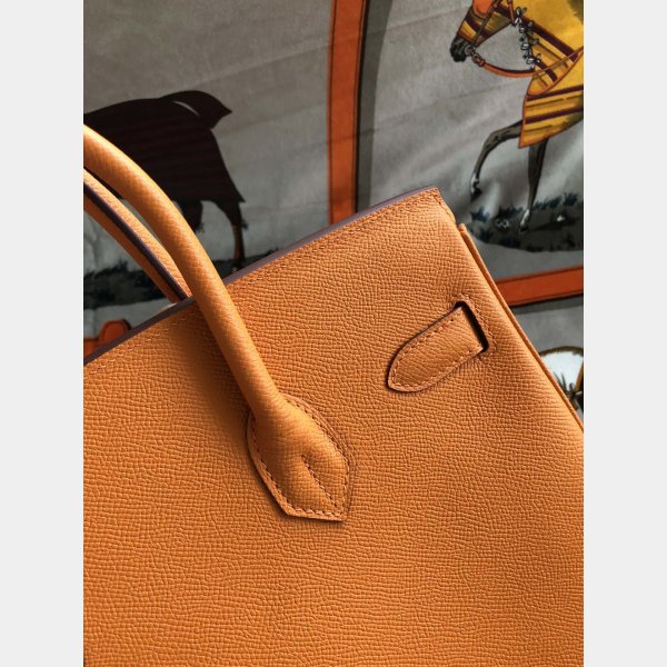 Hermes Birkin 35 cm Epsom en cuir sacs d'orange or-4