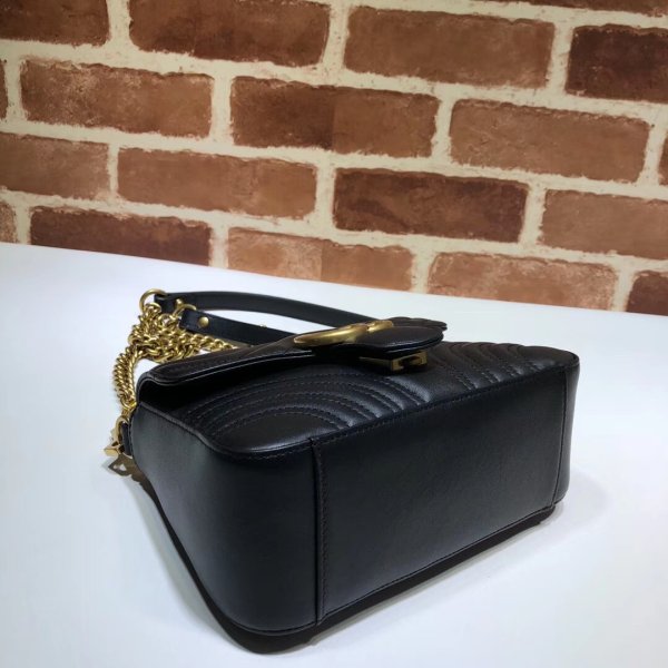 Pas cher 547260 Gucci Chevron Leather GG Marmont mini poignée supérieure-23