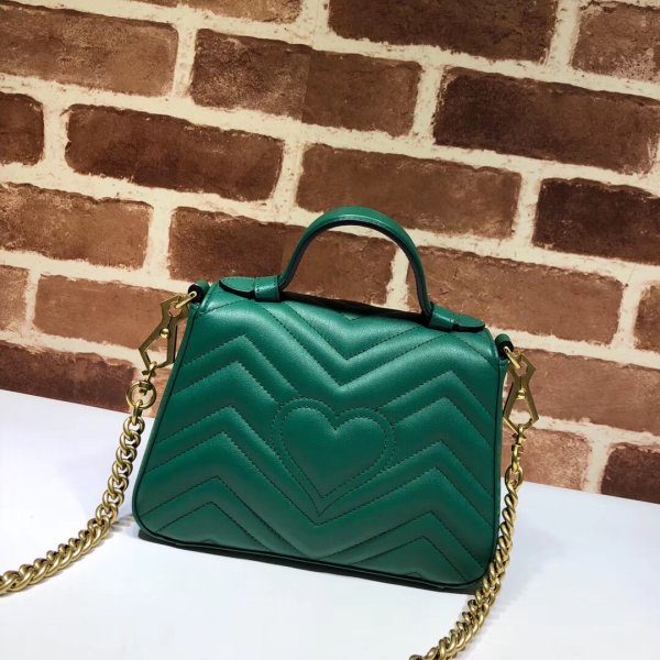 Pas cher 547260 Gucci Chevron Leather GG Marmont mini poignée supérieure-13