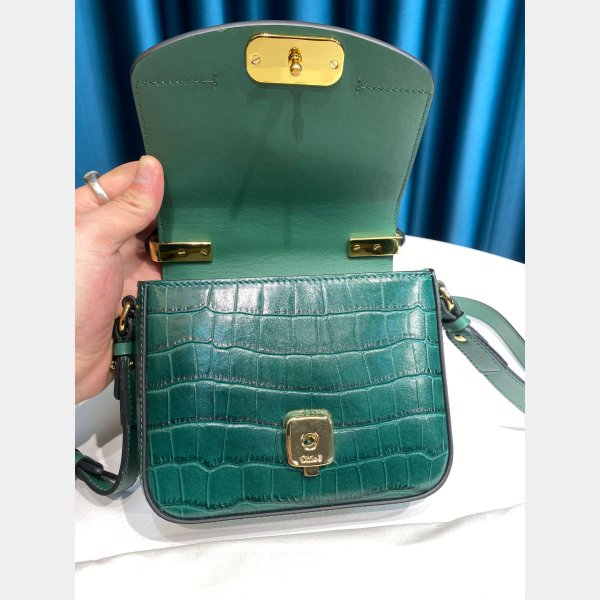 Chloé AAA + Replica 6030 Blue C Sac en effet Croco en relief-6