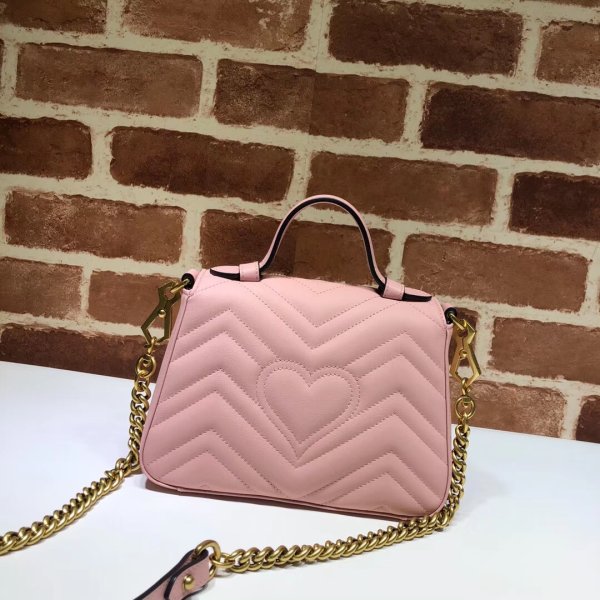 Pas cher 547260 Gucci Chevron Leather GG Marmont mini poignée supérieure-7