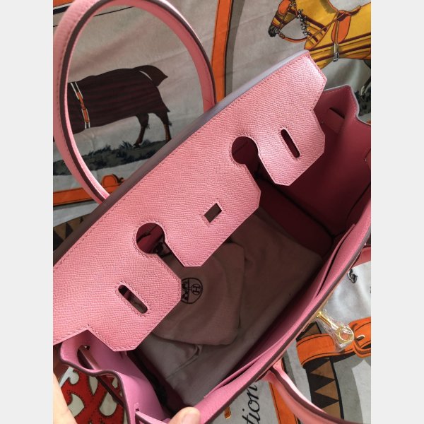 Hermes Birkin 35 cm Epsom en cuir sacs rose doré-2