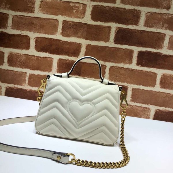 Pas cher 547260 Gucci Chevron Leather GG Marmont mini poignée supérieure-24
