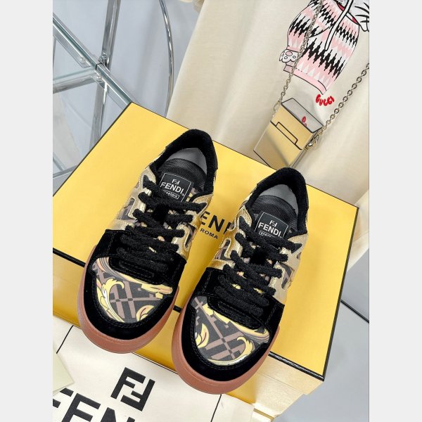 Réplique la plus chaude Fendi x Versace Match Tup F Logo Chaussures-4