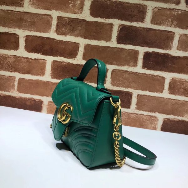 Pas cher 547260 Gucci Chevron Leather GG Marmont mini poignée supérieure-11